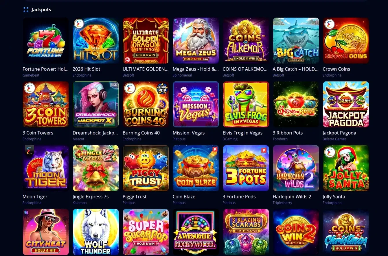 Игровой интерфейс онлайн казино Ауф